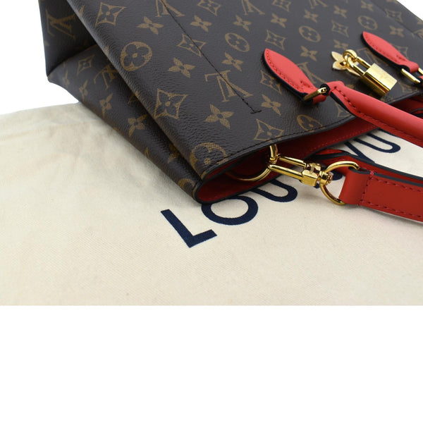 Louis Vuitton Flower Monogram Canvas Tote Shoulder Bag - Top Right