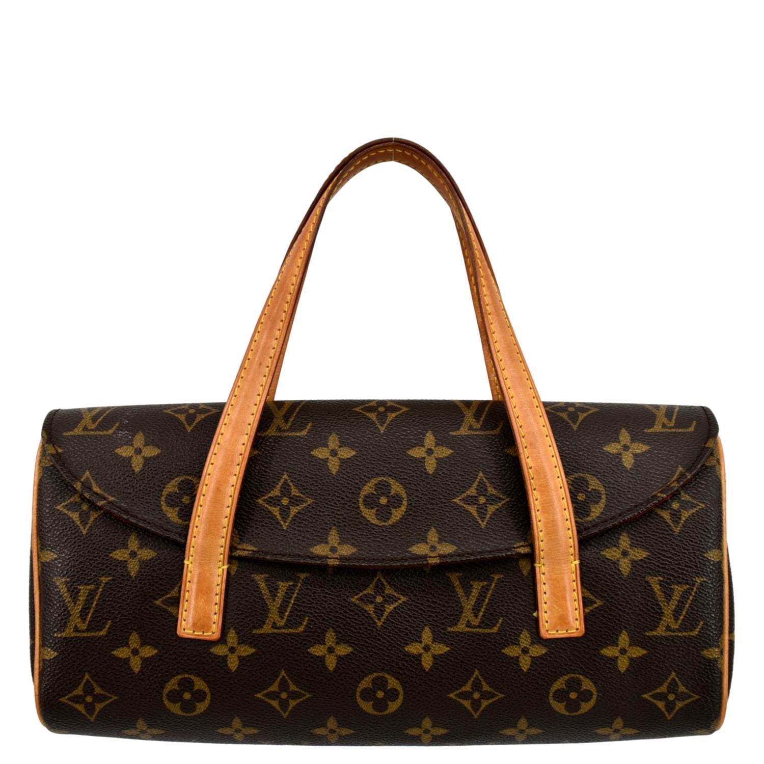 LOUIS VUITTON Sonatine Monogram Canvas Satchel Bag Brown