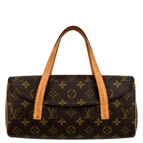LOUIS VUITTON Sonatine Monogram Canvas Satchel Bag Brown