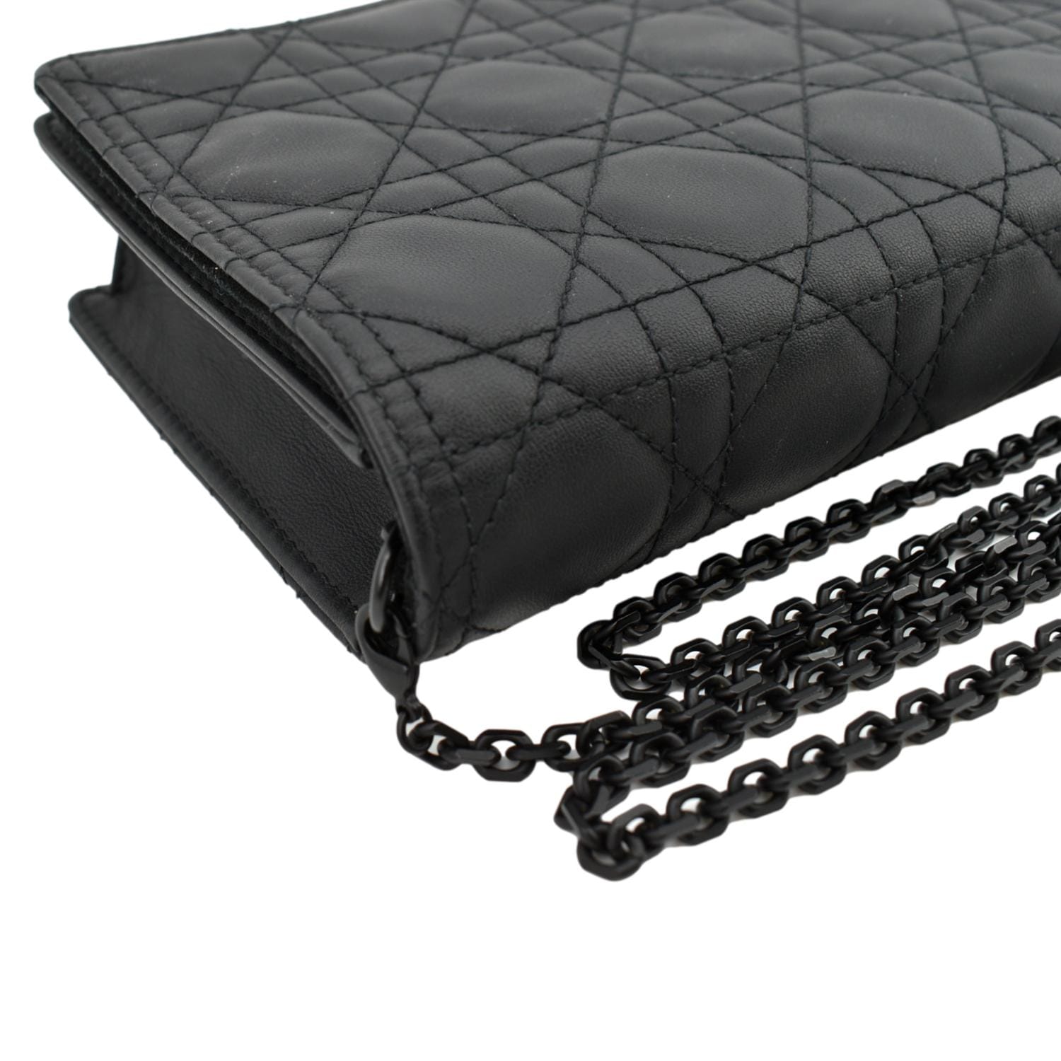 Christian Dior Lady Dior Cannage Leather Crossbody Chain Wallet