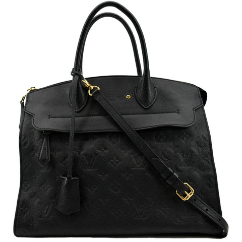LOUIS VUITTON Pont Neuf Monogram Empreinte Leather Shoulder Bag Black