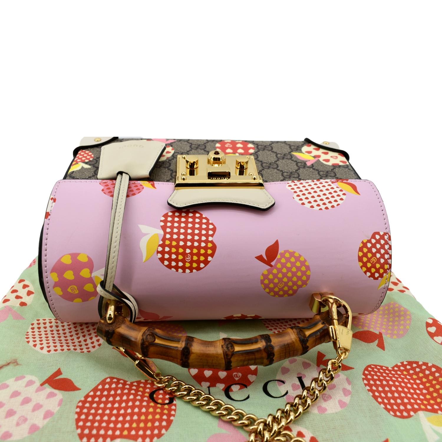 Gucci Les Pommes GG Supreme Bamboo Shoulder Bag