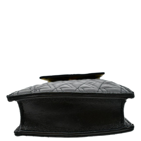 Versace Virtus Leather Crossbody Phone Pouch in Black - Bottom