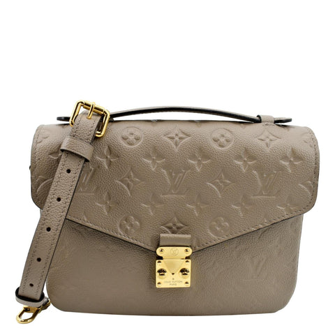 LOUIS VUITTON Metis Pochette Empreinte Leather Crossbody Bag Tourterelle