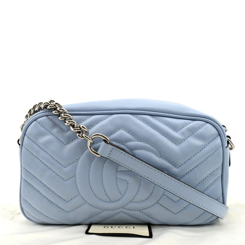 GuccI GG Marmont Matelasse Leather Crossbody Bag Blue - Back