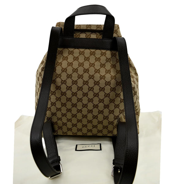Gucci Drawstring GG Monogram Canvas Backpack Bag Beige - Back