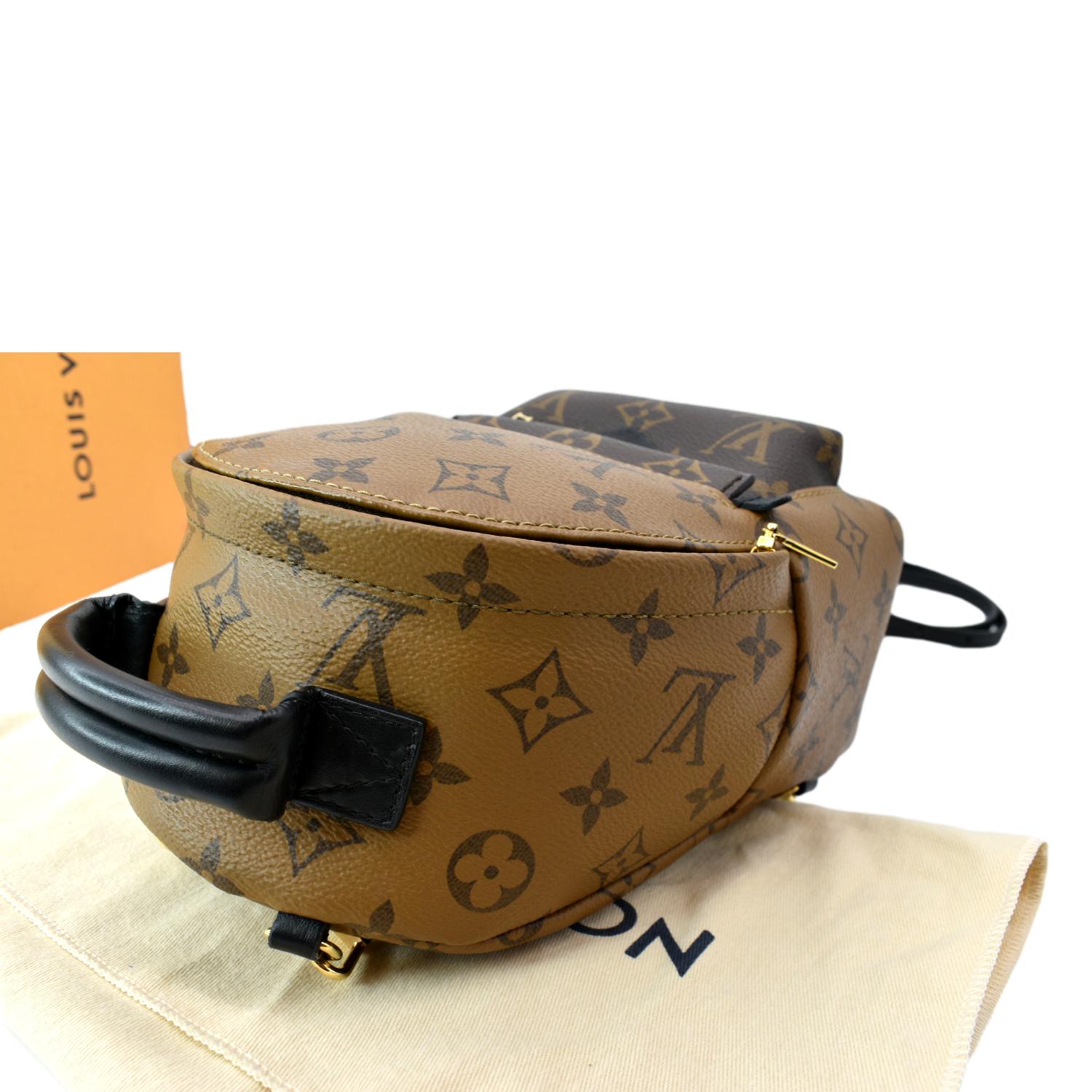 louis vuitton 2016 reverse monogram palm springs backpack mini LOUIS VUITTON Palm Springs Mini Monogram Reverse Canvas Backpack Bag B