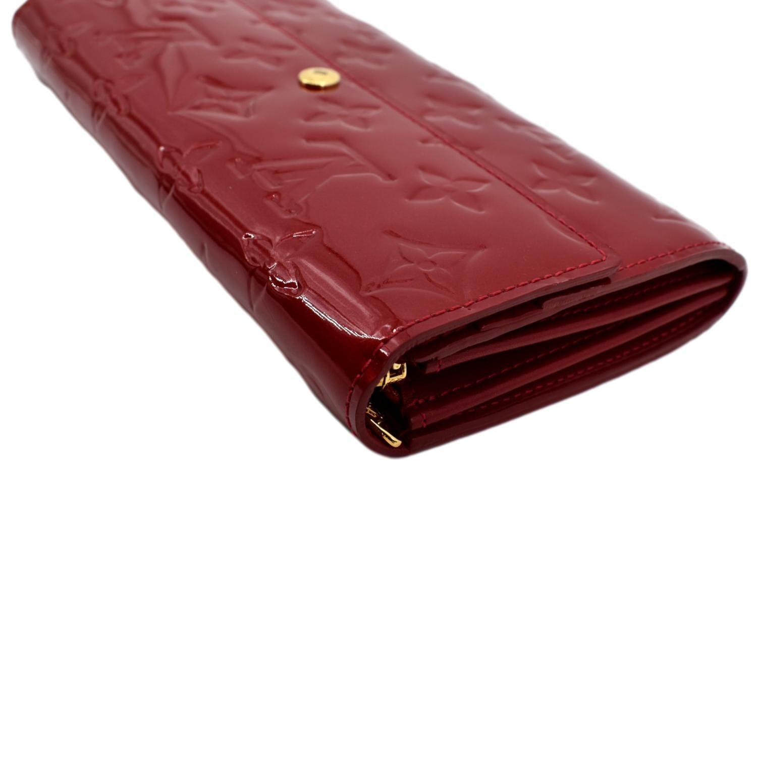 LOUIS VUITTON Sarah Monogram Vernis Leather Wallet Red