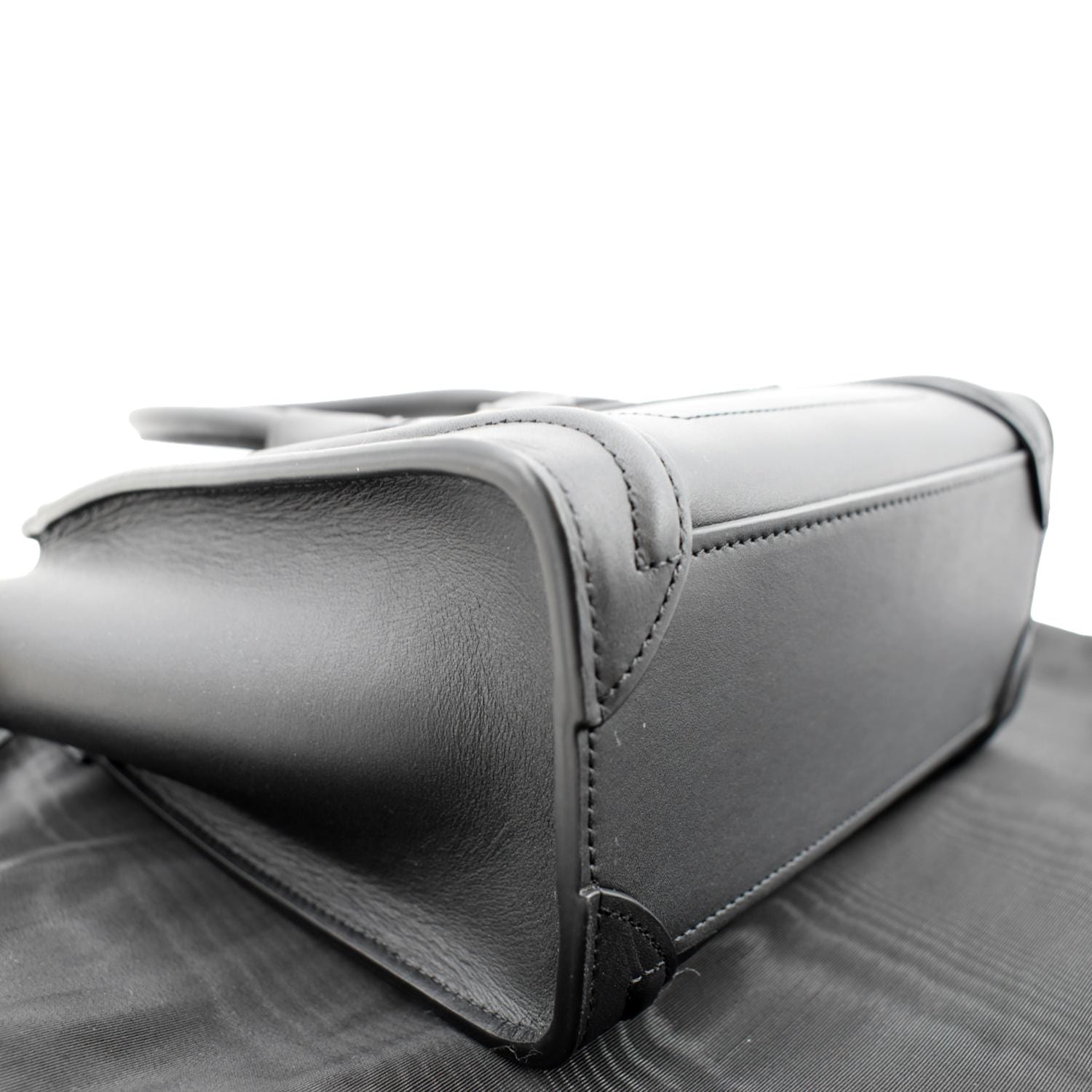 Celine Mustard/Black Leather Nano Luggage Tote Celine