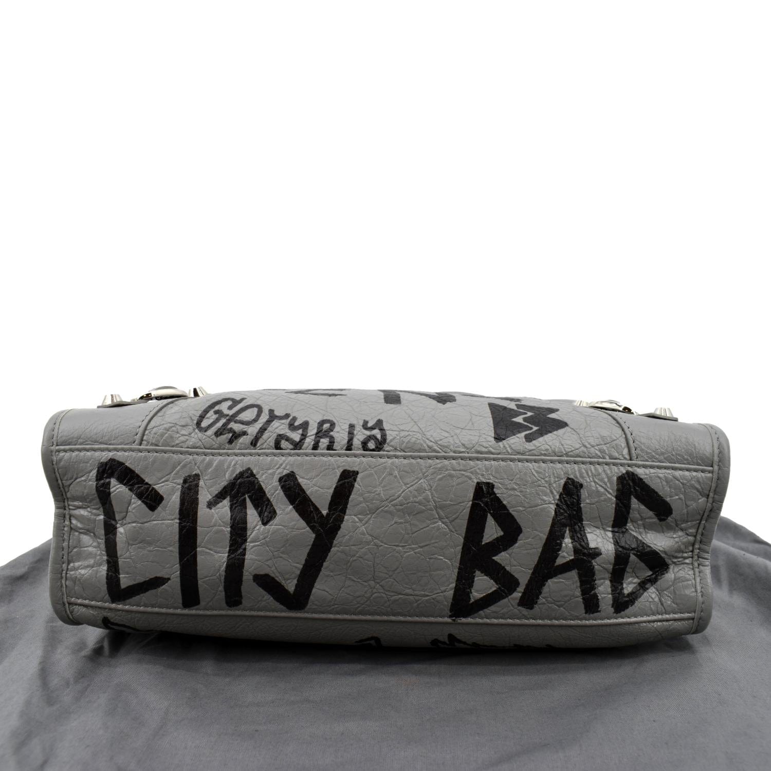 BALENCIAGA Graffiti Classic City Small Leather Top Handle Shoulder Bag