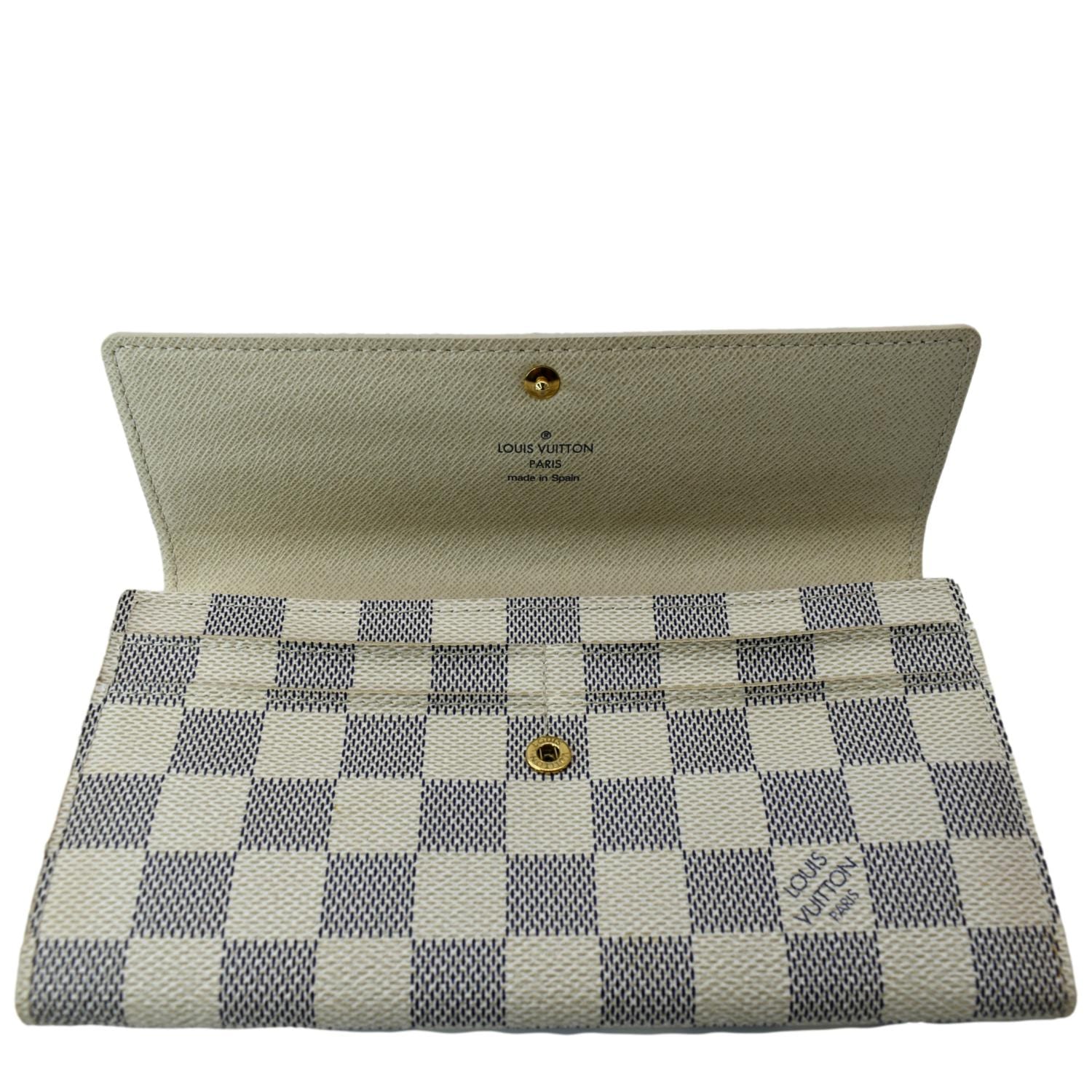 LOUIS VUITTON Damier Azur Sarah Wallet White