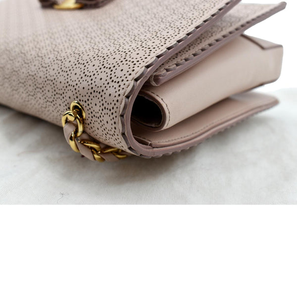 SALVATORE FERRAGAMO Vara Medium Perforated Leather Shoulder Bag Light Pink