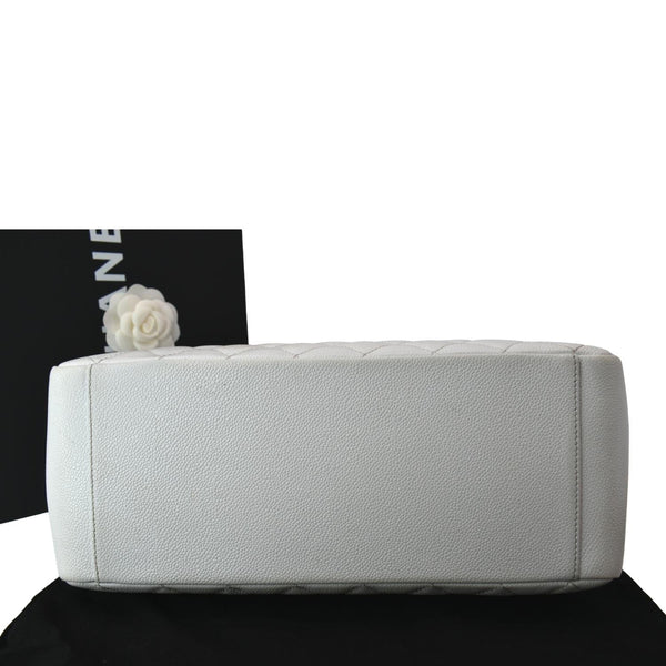 CHANEL Grand Shopping GST Caviar Leather Tote Bag White