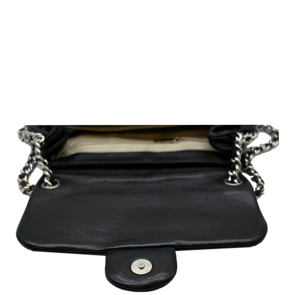 CHANEL CC Chain Around Flap Quilted Leather Crossbody Bag Black