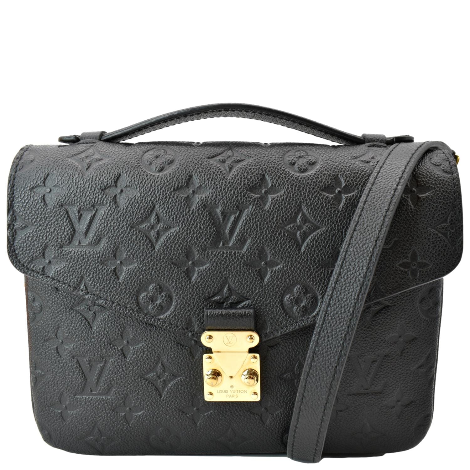 LOUIS VUITTON Metis Pochette Empreinte Leather Crossbody Bag Black