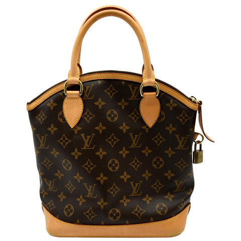 LOUIS VUITTON Lockit Vertical PM Monogram Canvas Tote Bag Brown