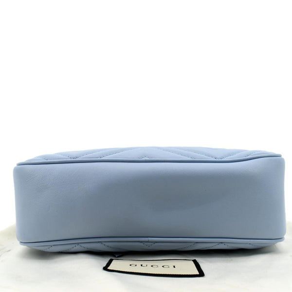 GuccI GG Marmont Matelasse Leather Crossbody Bag Blue - Bottom