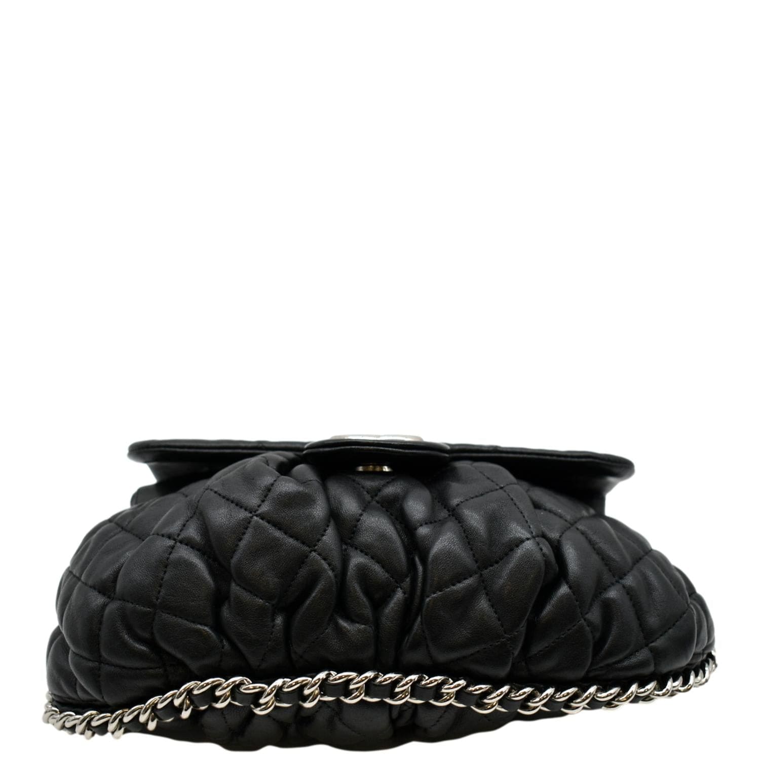 CHANEL Lambskin Quilted CC In Love Heart Zipped Arm Coin Purse Black  1306079