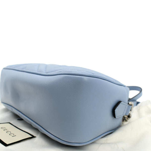 GuccI GG Marmont Matelasse Leather Crossbody Bag Blue - Bottom Right