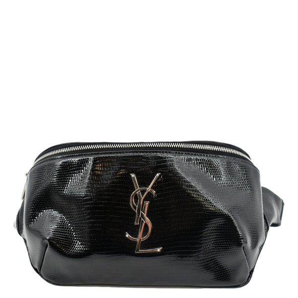 Yves Saint Laurent Embossed Patent Leather Belt Bag - Front
