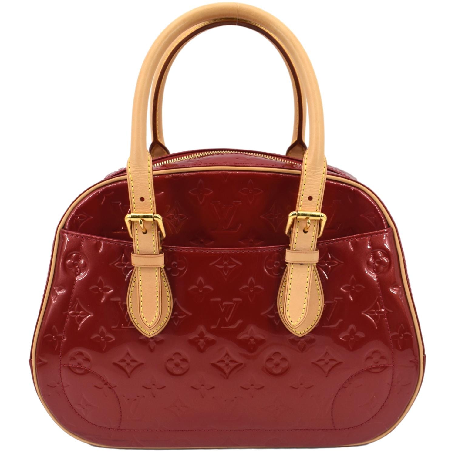 LOUIS VUITTON Summit Drive Monogram Vernis Satchel Bag Red