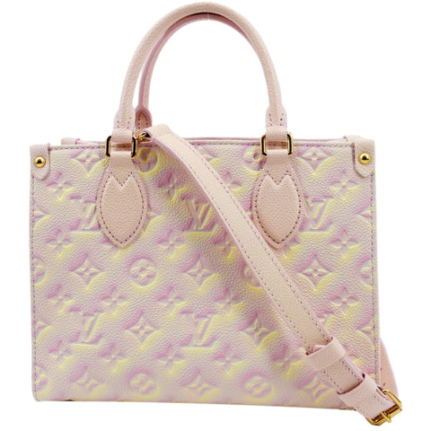 LOUIS VUITTON Stardust Onthego PM Monogram Empreinte Shoulder Bag Light Pink