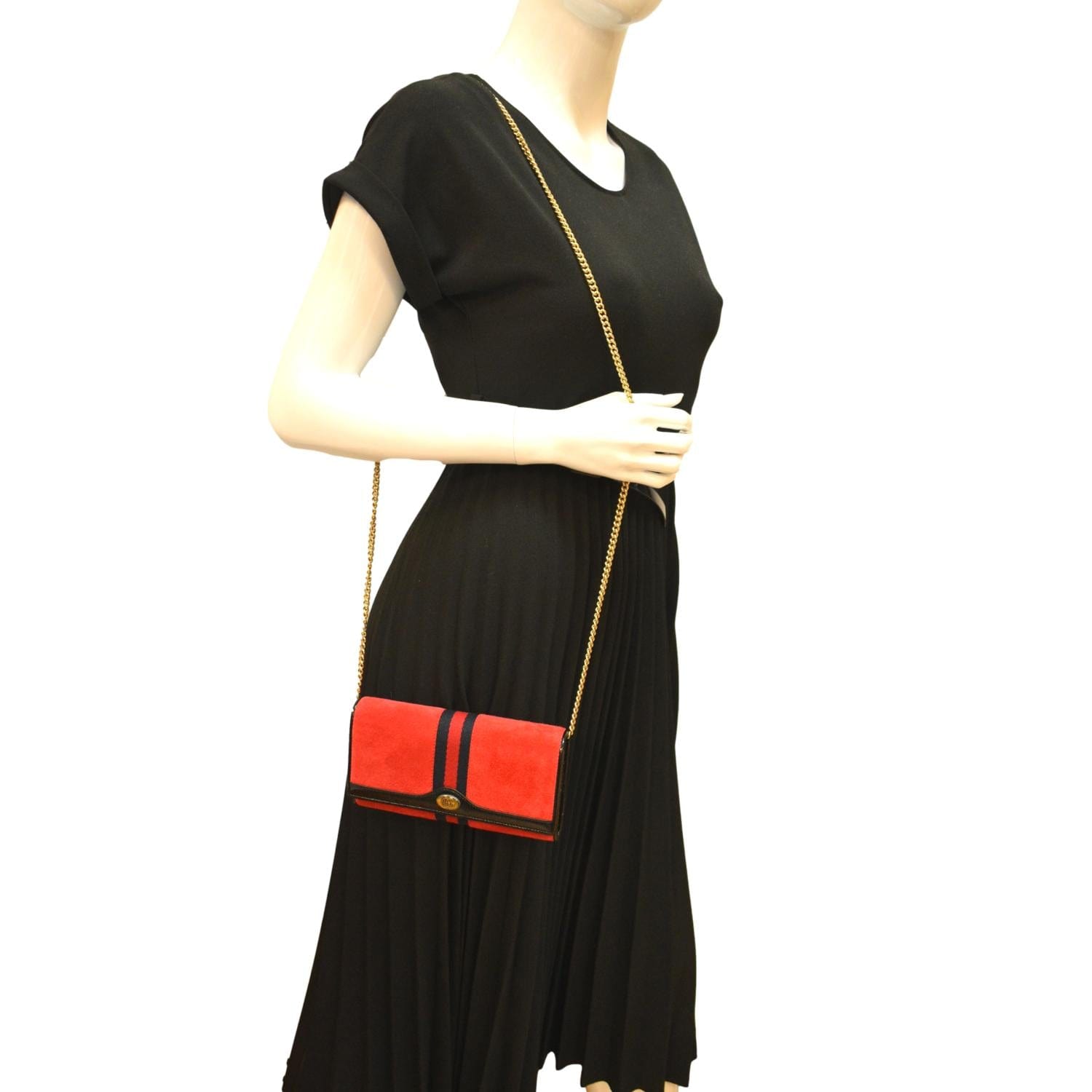 Ophidia suede chain wallet Clearance