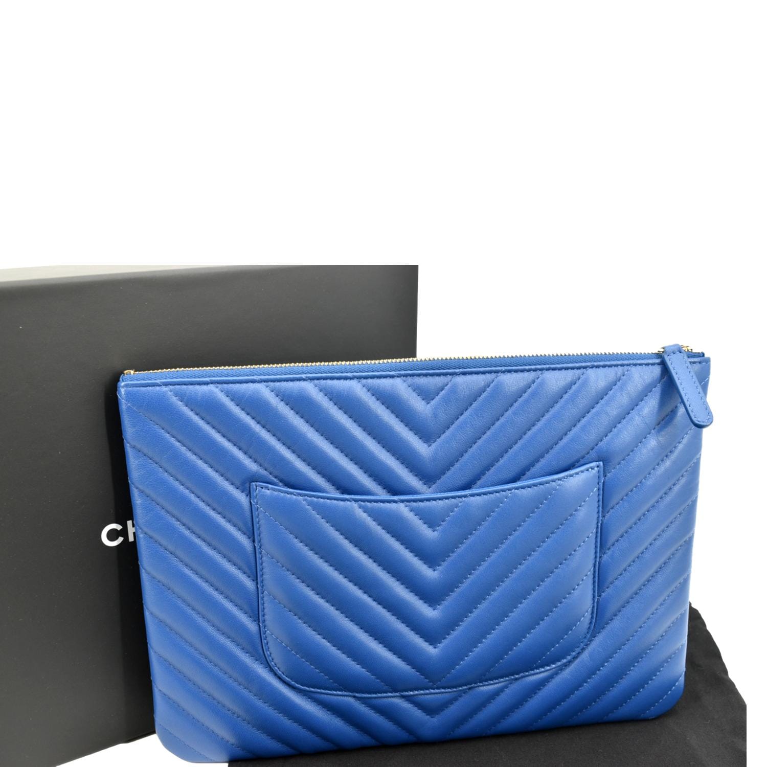 Chanel Beige Chevron Leather City Evening Box Bag