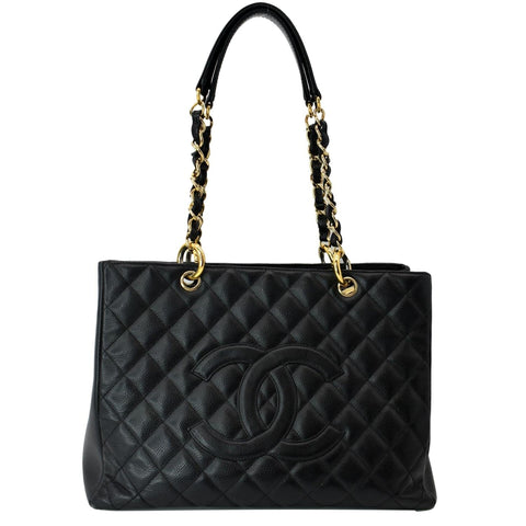 CHANEL Grand Shopping GST Caviar Leather Tote Bag Black