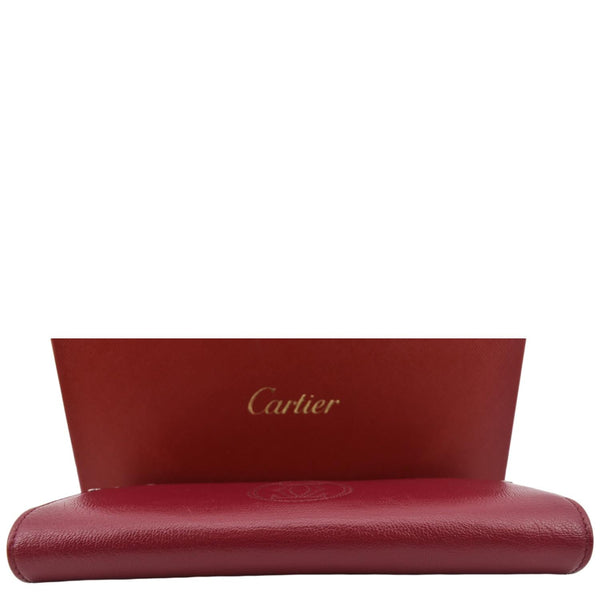 Cartier Folded Calfskin Leather Wallet Burgundy - Bottom