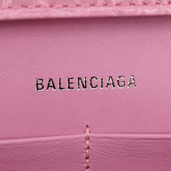 Balenciaga Hourglass Crocodile Embossed Chain Wallet - Stamp
