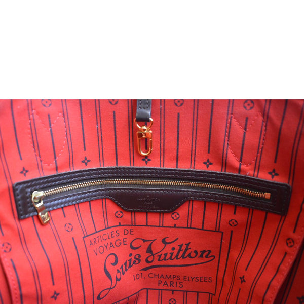 Louis Vuitton Neverfull GM Damier Ebene Tote Shoulder Bag - Inside Section