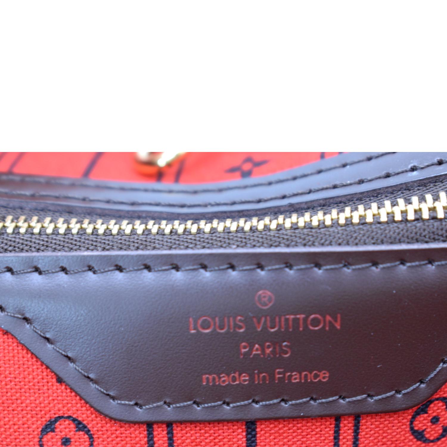 Louis Vuitton Neverfull MM Tote Bag Damier Ebene Red France 