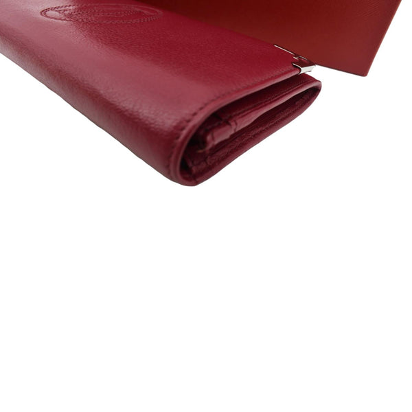 Cartier Folded Calfskin Leather Wallet Burgundy - Right Side