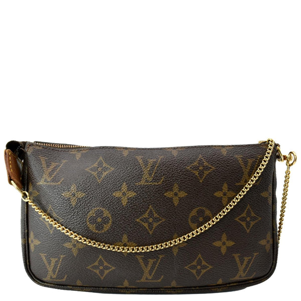 LOUIS VUITTON Monogram Canvas Chain Pochette Brown