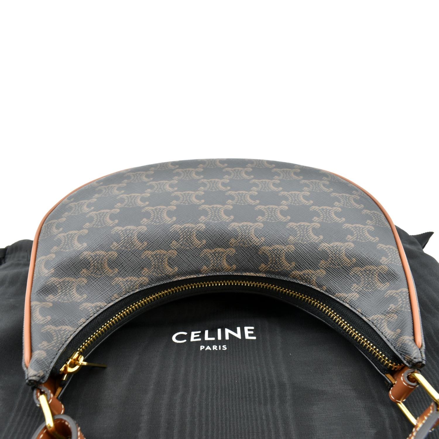 Celine 2020 NEW Triomphe Canvas Printed Ava Crescent Shoulder Bag