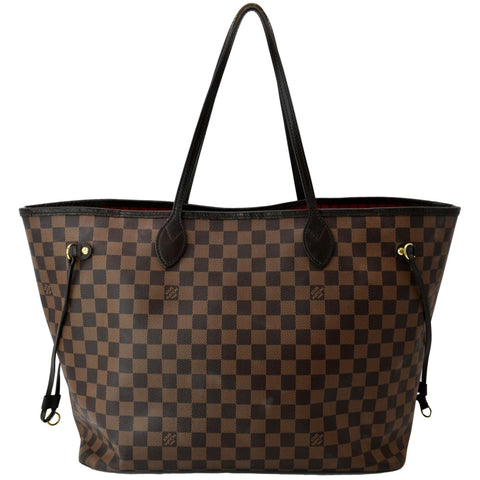 LOUIS VUITTON Neverfull GM Damier Ebene Tote Shoulder Bag Brown