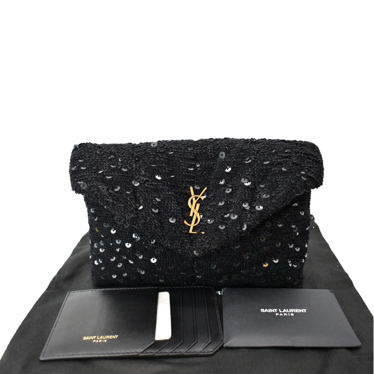 Yves Saint Laurent Small Puffer Sequin Clutch Wallet