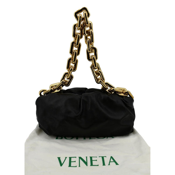 BOTTEGA VENETA Chain Pouch Leather Shoulder Bag Black