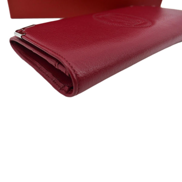 Cartier Folded Calfskin Leather Wallet Burgundy - Left Side