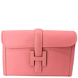 Hermes Jige Elan Calfskin Leather Clutch Wallet in Pink - Front