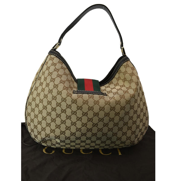 GUCCI New Ladies Web GG Canvas Large Hobo Bag Beige 233604