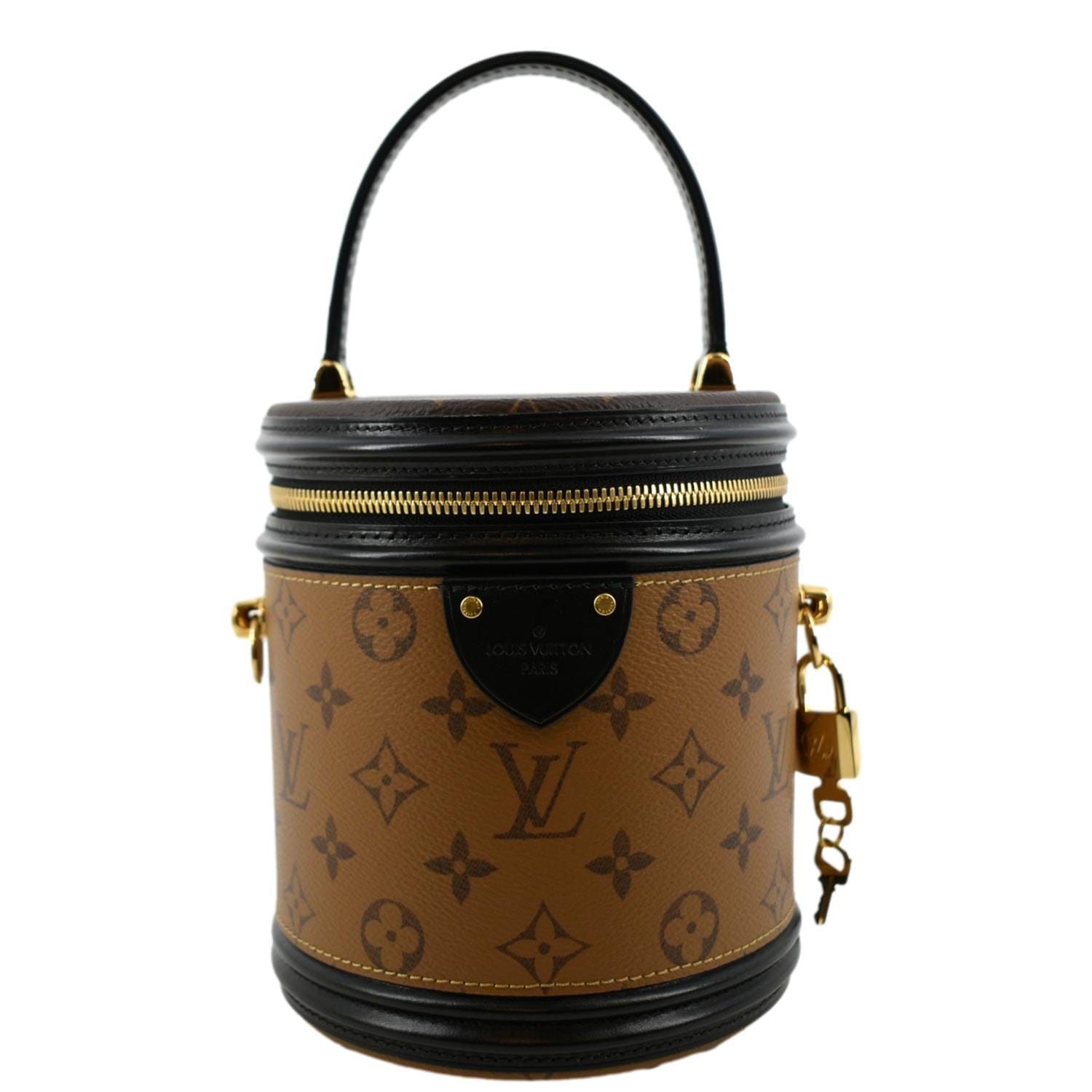 LOUIS VUITTON Cannes Reverse Monogram Canvas Satchel Bag Brown