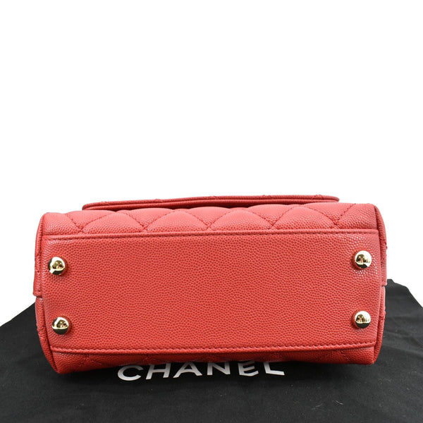 CHANEL Coco Extra Mini Top Handle Caviar Leather Shoulder Bag Red - Hot Deals