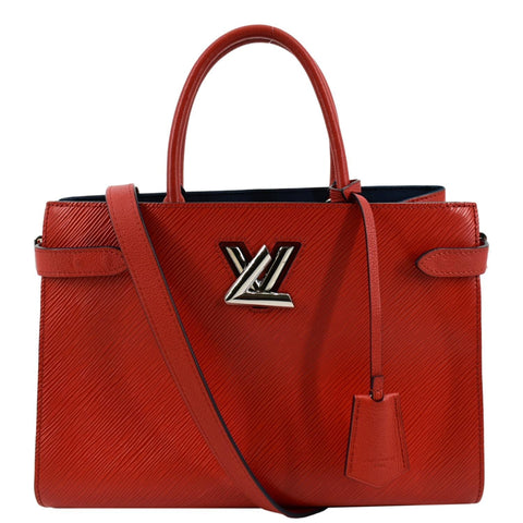 LOUIS VUITTON Twist Epi Leather Tote Shoulder Bag Red