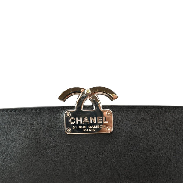 CHANEL Box CC Flap Quilted Leather Shoulder Bag Black