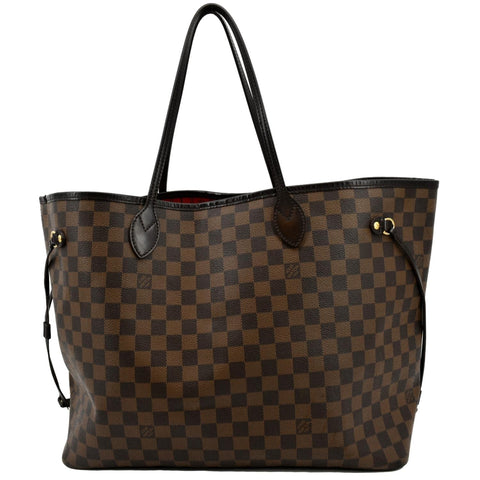 LOUIS VUITTON Neverfull GM Damier Ebene Tote Shoulder Bag Brown