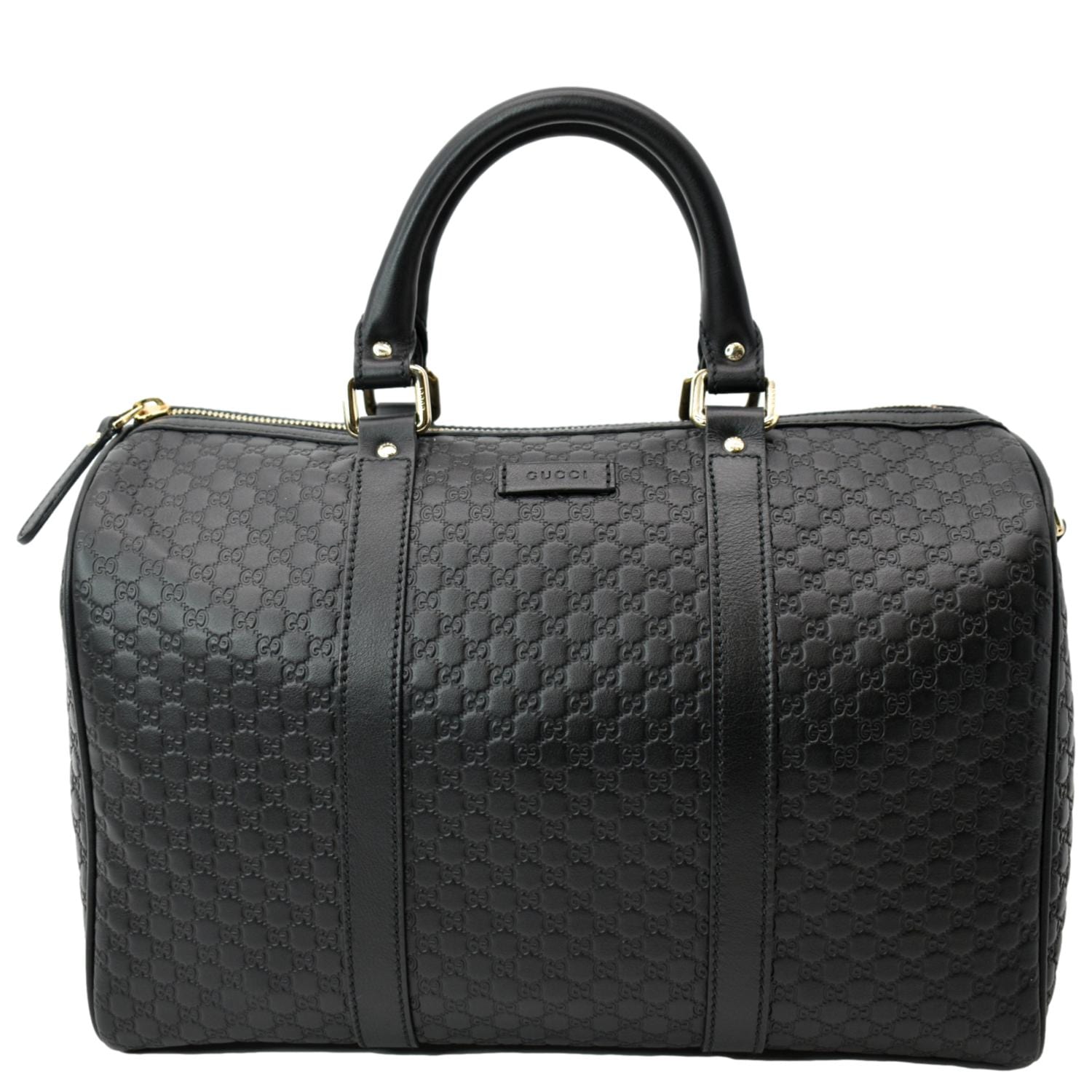 GUCCI Microguccissima Leather Boston Bag Black 449646