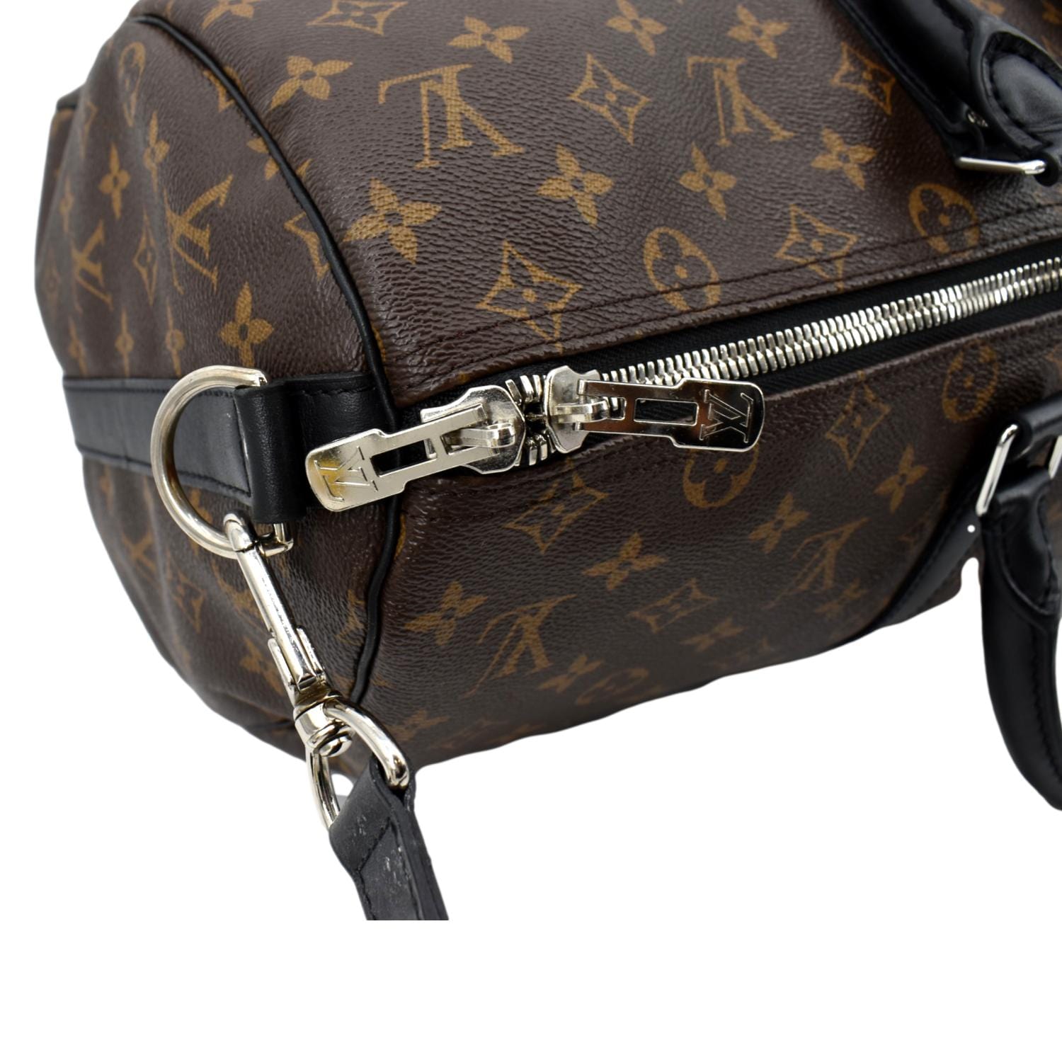 LOUIS VUITTON Keepall 45 Bandouliere Monogram Canvas Travel Bag Black