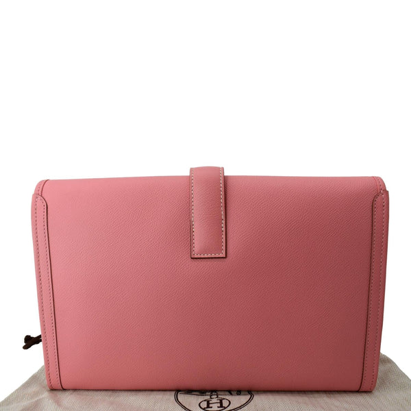 Hermes Jige Elan Calfskin Leather Clutch Wallet in Pink - Back